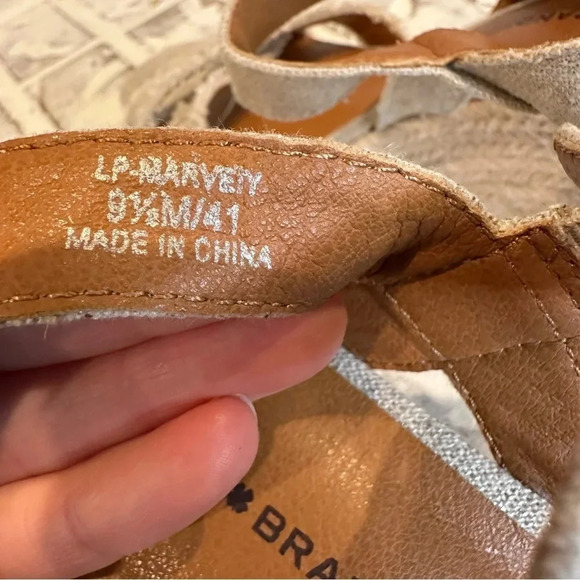 Lucky Brand Myghan Espadrille Linen Wedge Sandal Ankle strap Size 9.5 - Picture 9 of 11